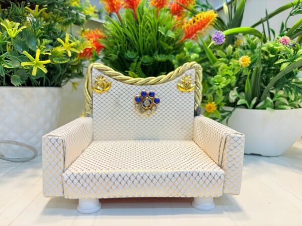 Wooden Handcrafted Work Small Royal Singhasan Bed Sofa for Laddu Gopal for Size 2 Number